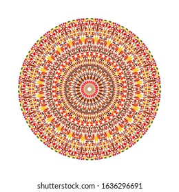 Colorful circular petal pattern mandala - ornate geometrical abstract vector design