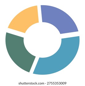 Colorful circular pie chart infographic icon representing business analytics data statistics marketing report visualization dashboard diagram finance planning strategy indicator and corporate performance measurement graphic symbol