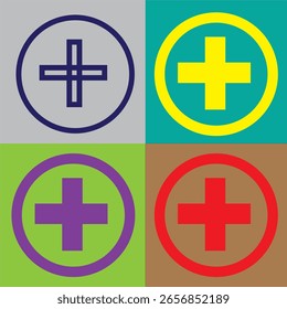 Colorido diseño de icono de signo más circular