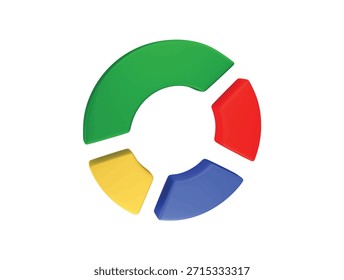 Colorido ciclo de proceso circular flecha 3d render ilustración