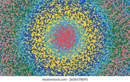 Colorful circular star pattern with a radial gradient and scattered multi-color stars in vibrant tones. - Powered by Shutterstock - Get 15% off with code: PIKWIZARD15