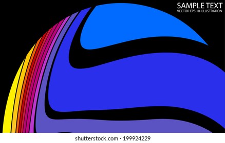 Colorful circular vector background illustration - Vector abstract color rainbow background template