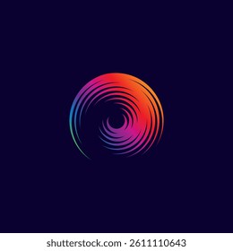 Colorful circular vortex symbol. Vector
