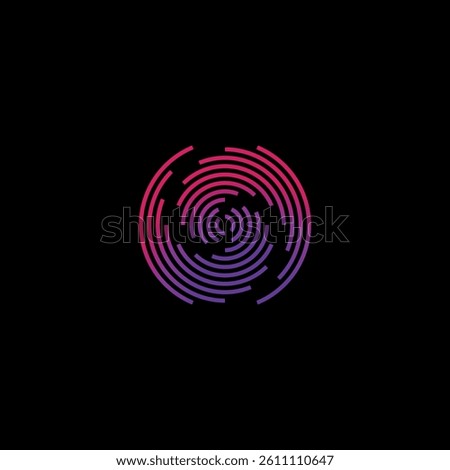Colorful circular vortex symbol. Vector