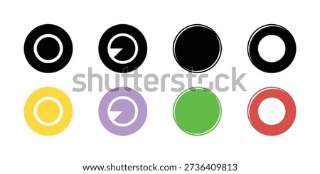 Colorful circular with white inner rings and arrows