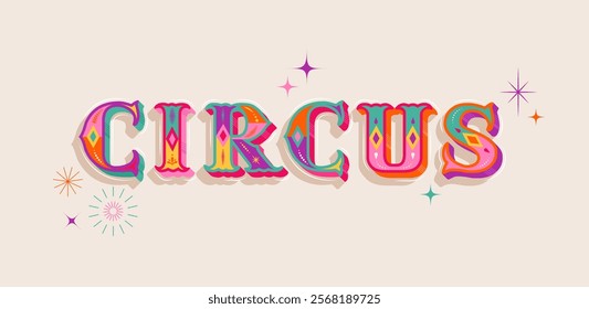 Colorful circus banner background and retro vector template