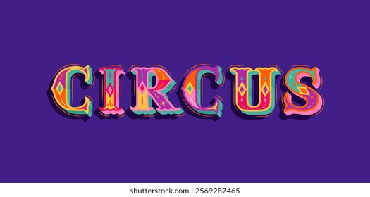 Colorful circus banner background and retro vector template