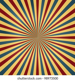 Colorful Circus Colors Sunburst Background