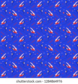 Colorful circus pattern with acrobats