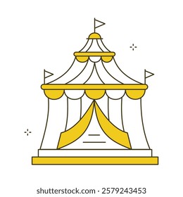 Colorful Circus Tent Festival Vector Icon Design