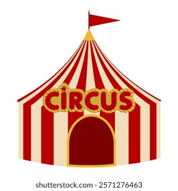 Colorful Circus Tent Illustration.  Design of a traditional circus environment.