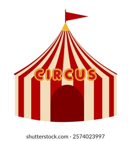 Colorful Circus Tent Illustration.  Traditional circus environment.