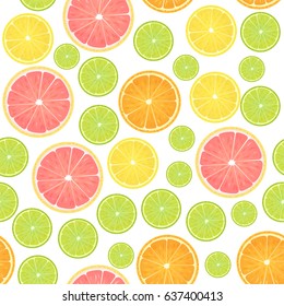 Colorful citrus Lemon seamless pattern.