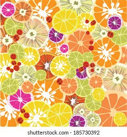 Colorful citrus texture. Vector background