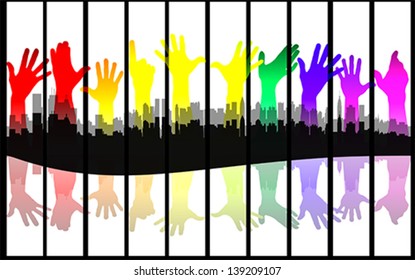 colorful city concept, vector
