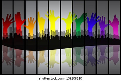 colorful city concept, vector