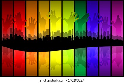 colorful city concept, vector