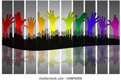 colorful city concept, vector