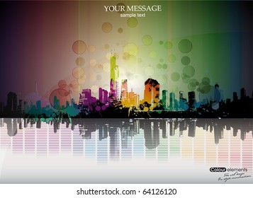 colorful city design background. vector