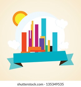 Colorful City icons ( concepts and elements) Vector illustration