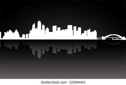 Colorful City New York panorama, vector