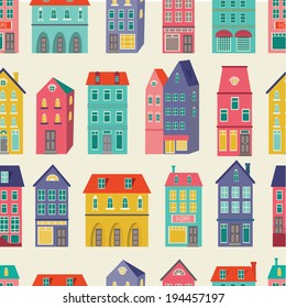 Colorful city pattern. Vector illustration