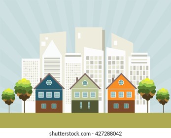 Colorful City, Real Estate Concept