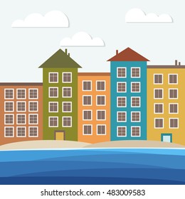 Colorful City. Real Estate Concept