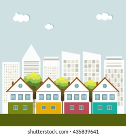 Colorful City, Real Estate, Healthy Living Concept