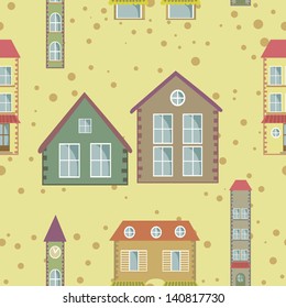 a colorful city seamless pattern