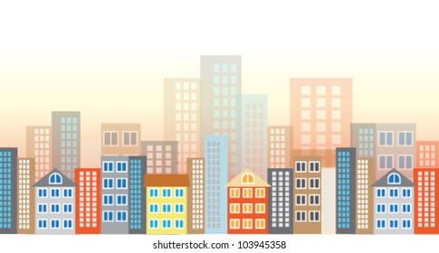 Colorful city vector background