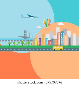 Colorful city vector graphics