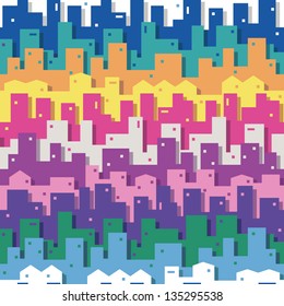 colorful cityscape pattern