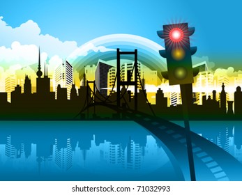 Colorful cityscape vector