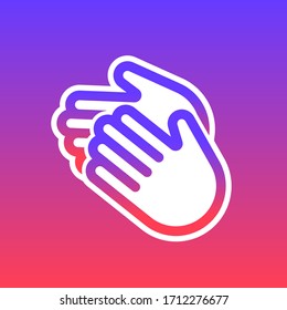 Colorful clapping hands social network sticker