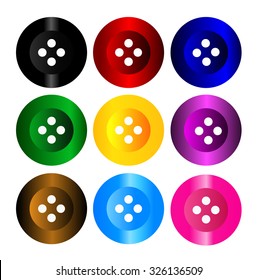 colorful clasper set vector, sewing buttons collection