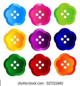 colorful clasper set vector, sewing buttons collection