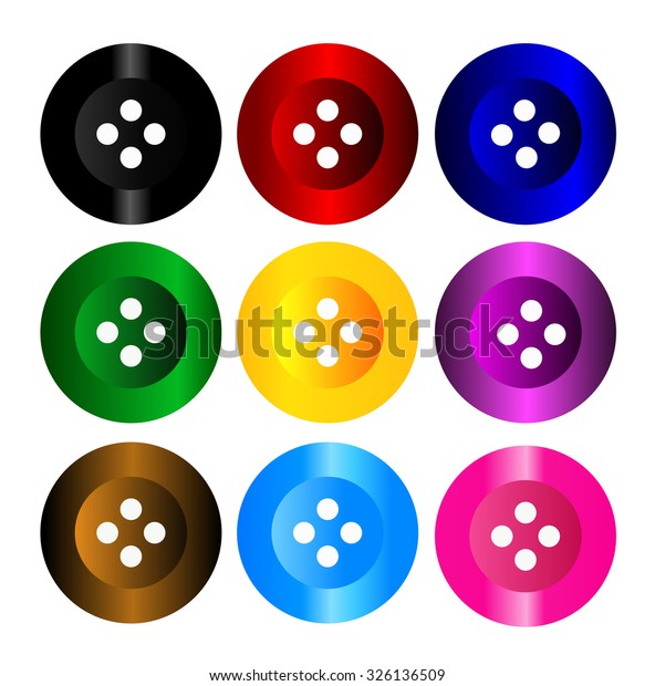 Colorful Clasper Set Vector Sewing Buttons Stock Vector (Royalty Free ...