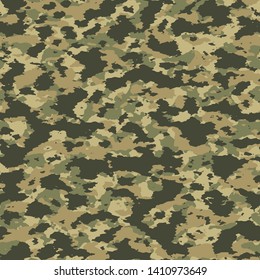 Colorful classic camouflage seamless pattern. Abstract vector military background. textile print design.