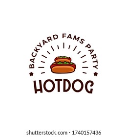 colorful classic Hotdog vintage hipster logo design graphic template