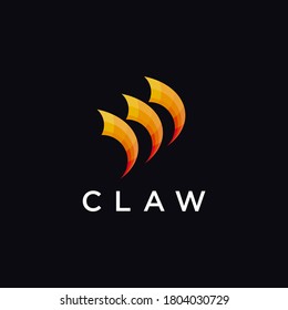 Colorful claw logo icon vector on black background