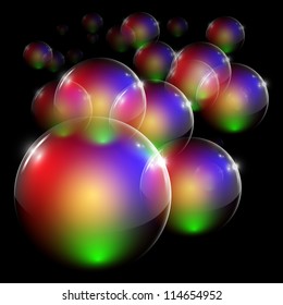 Colorful clear vector bubbles