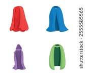 Colorful cloak icons set cartoon vector. Cloak of various color. Clothing item