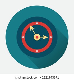 colorful clock icon with shadow. vector illustration