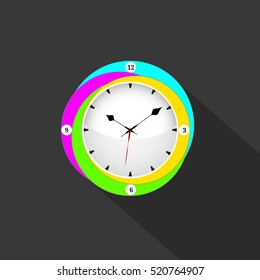 Colorful Clock icon. World time concept.