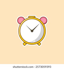 Colorful Clock Sticker Illustration Design