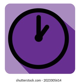 Colorful clock watch timer icon with long shadow