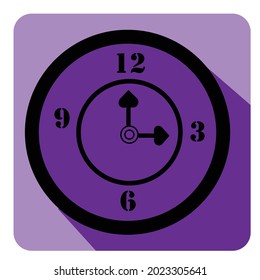 Colorful clock watch timer icon with long shadow