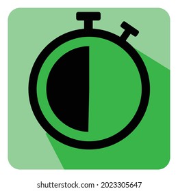 Colorful clock watch timer icon with long shadow