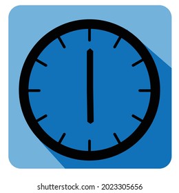 Colorful clock watch timer icon with long shadow